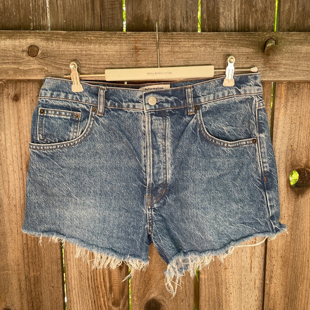 Reformation cut off denim shorts 30